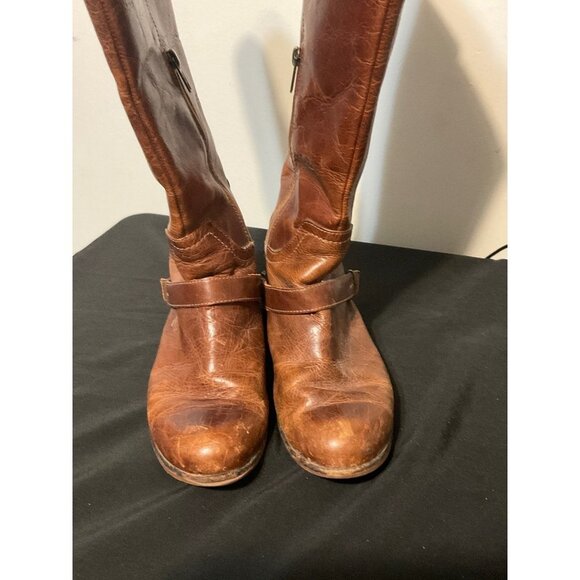UGG Boots  Brown Leather Long Distressed sz. 7.5 - Picture 3 of 11